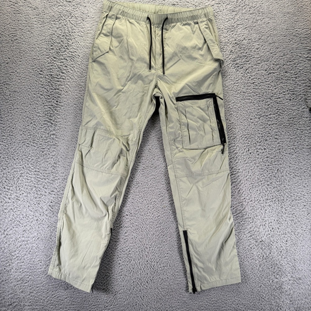 H&M Pant Mens M Green Polyamide Cargo‎ Straight Leg Workwear Technician Stretch